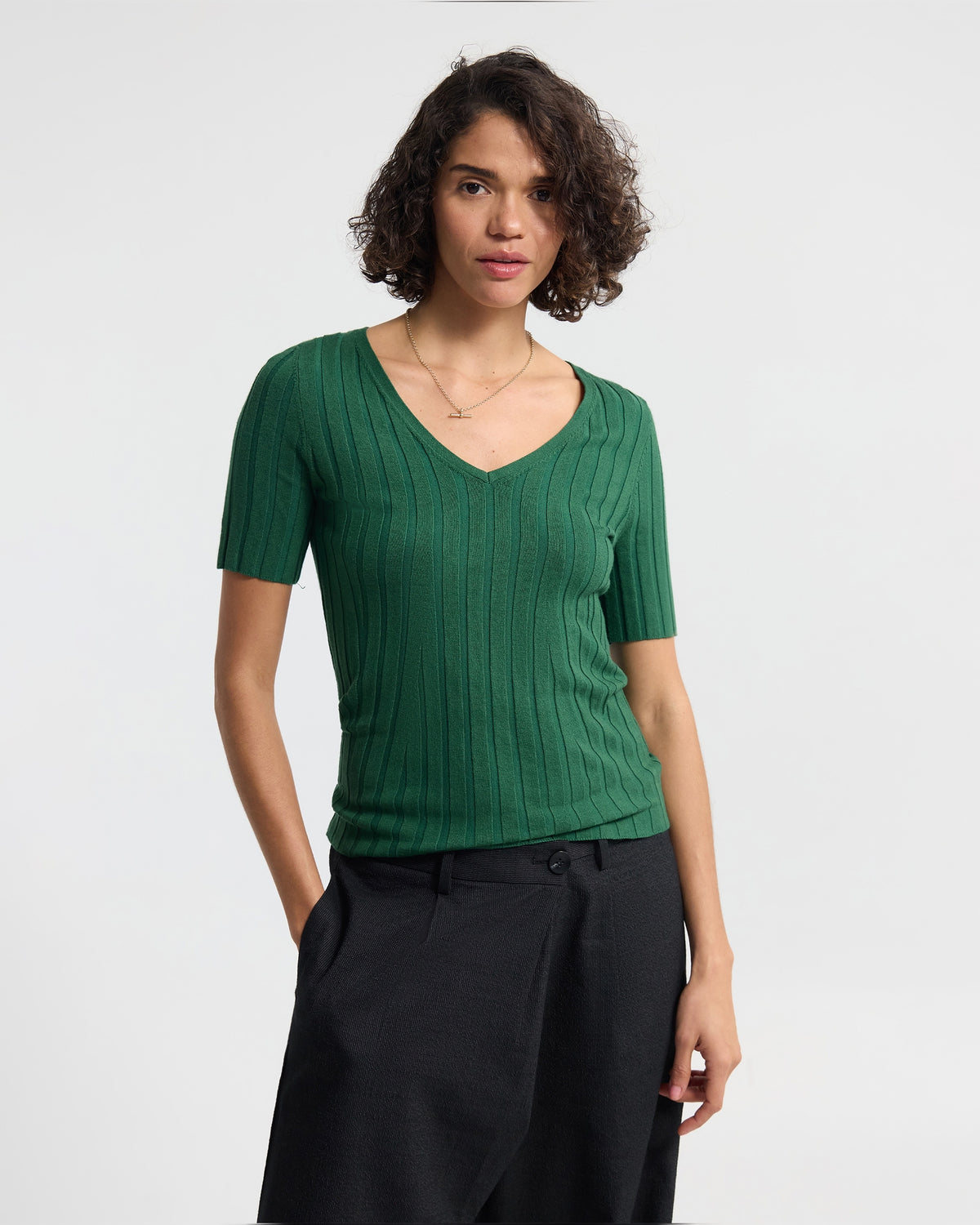 Lucy Rib V-Neck Knit WOMENS KNITWEAR