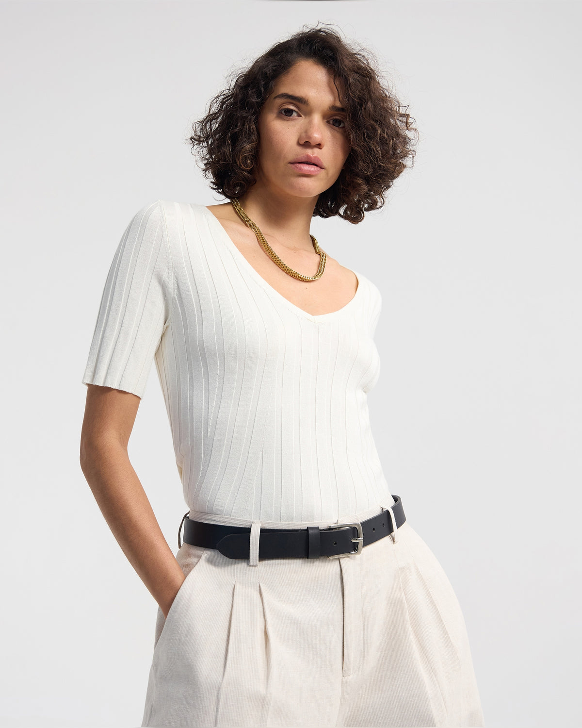 Lucy Rib V-Neck Knit WOMENS KNITWEAR