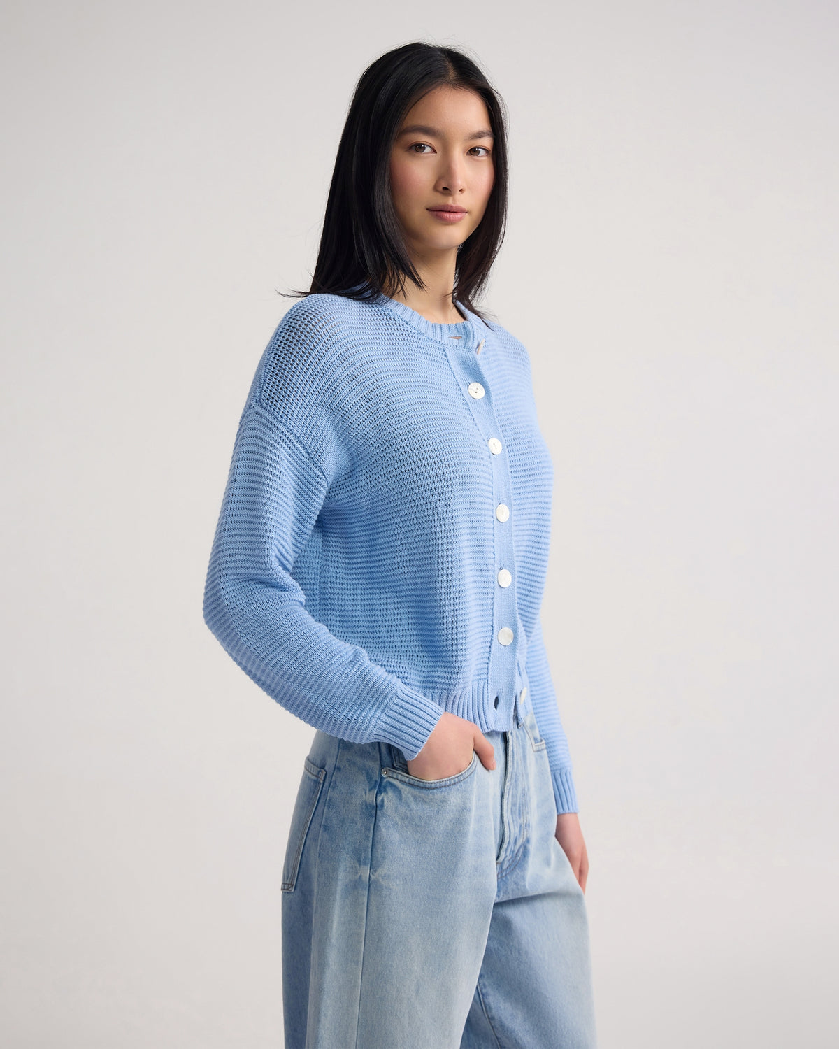 Stevie Cotton Knit Cardigan WOMENS KNITWEAR