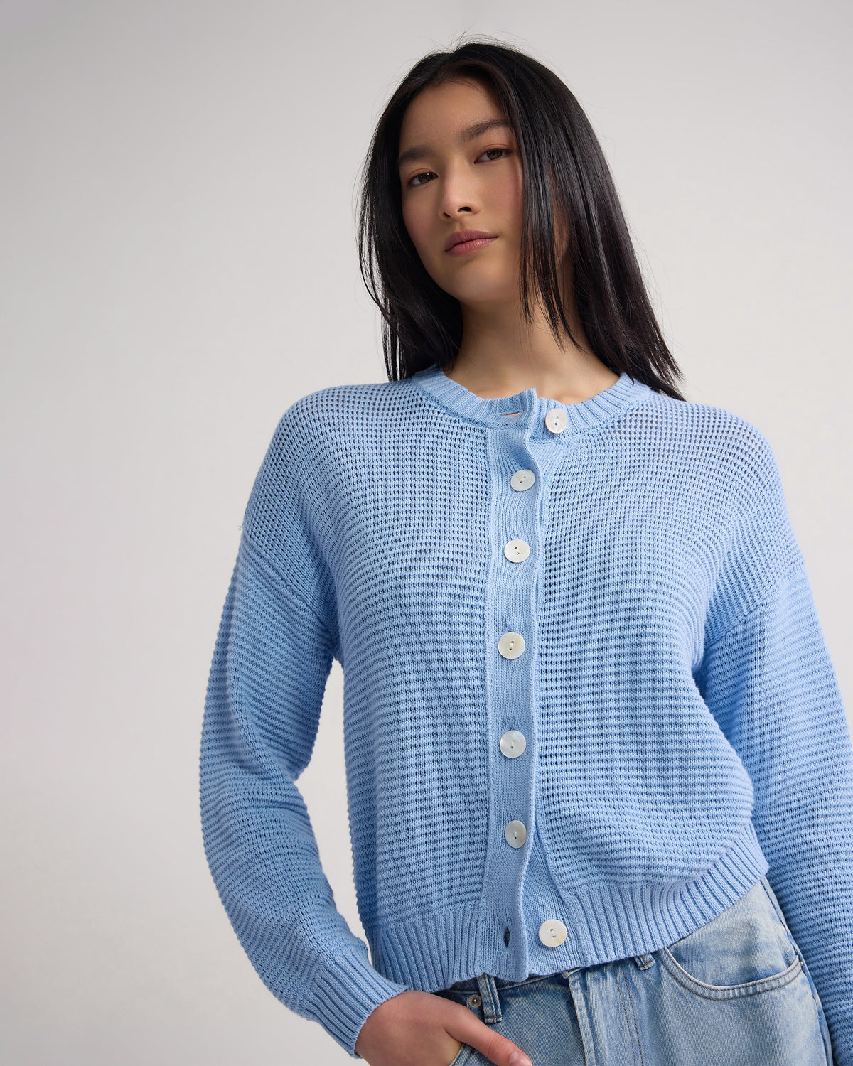 Stevie Cotton Knit Cardigan WOMENS KNITWEAR