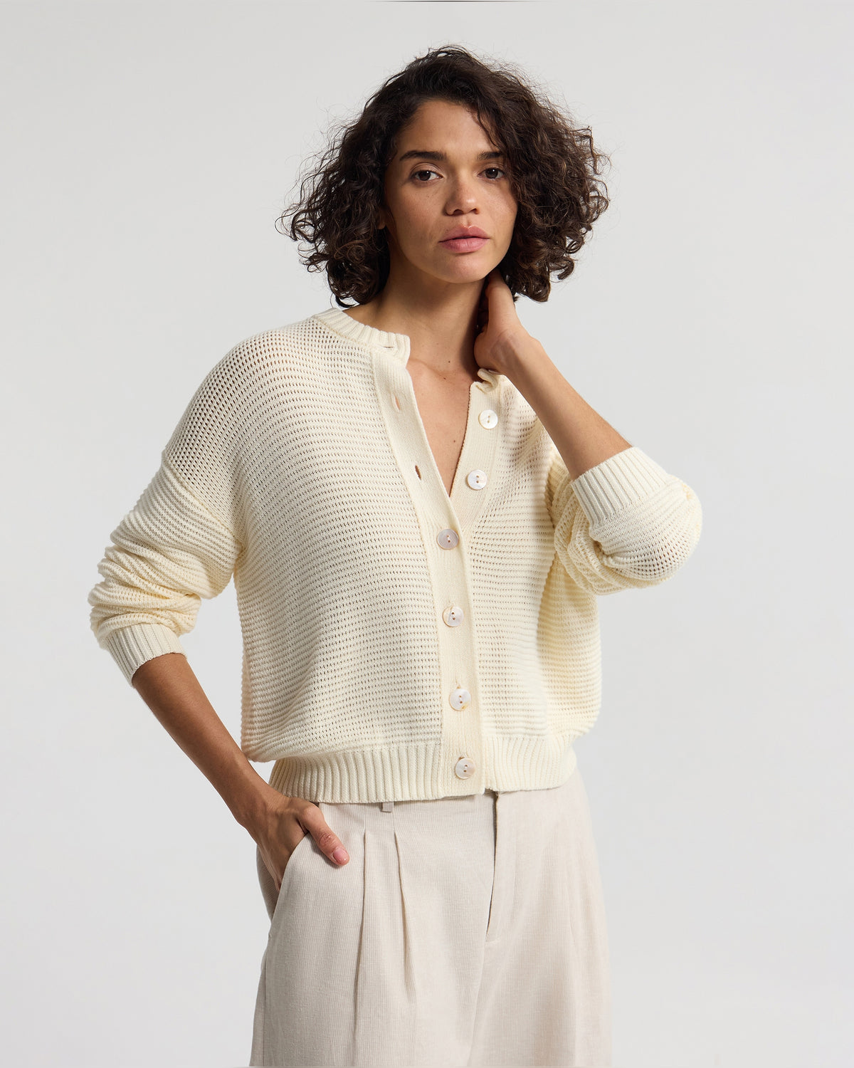 Stevie Cotton Knit Cardigan MENS KNITWEAR