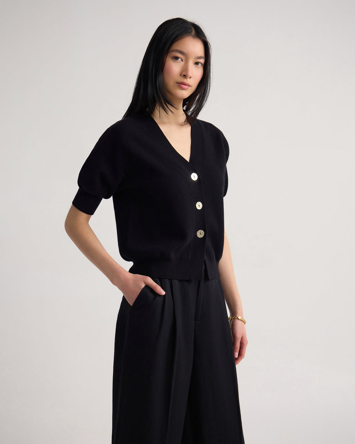 Monica Puffer Sleeve Cardigan WOMENS KNITWEAR