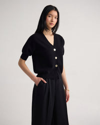 Monica Puffer Sleeve Cardigan WOMENS KNITWEAR