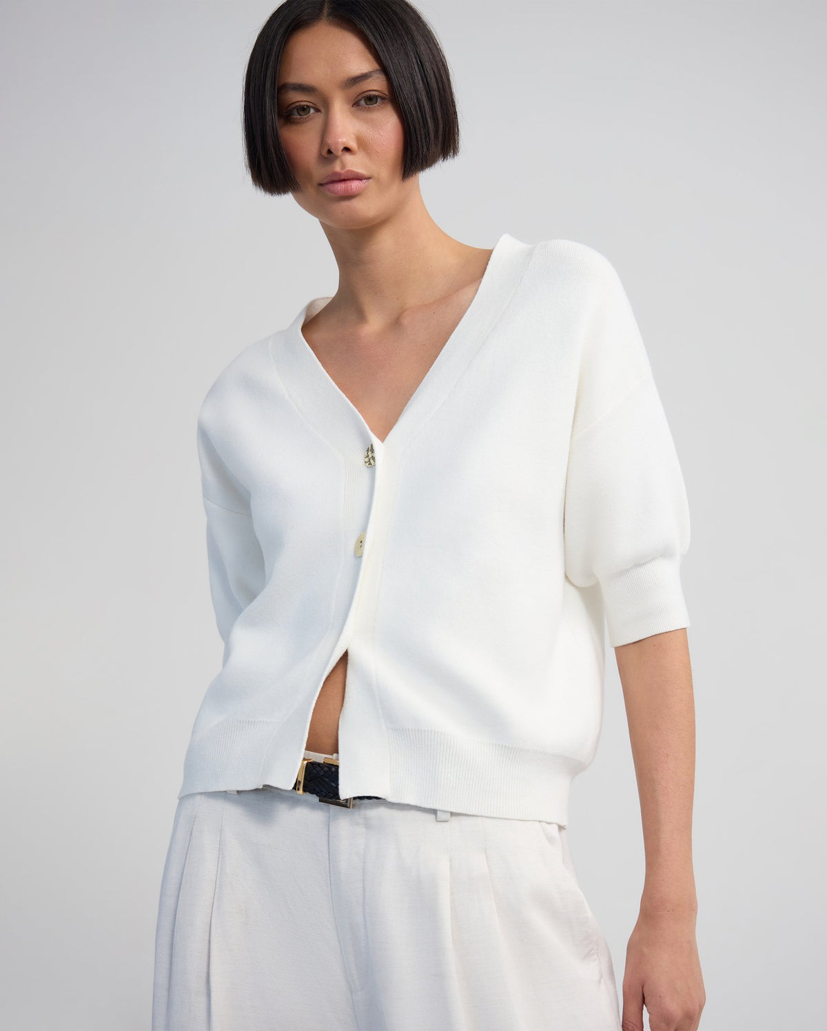 Monica Puffer Sleeve Cardigan WOMENS KNITWEAR