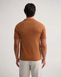 Carey Patterened Button Up Polo MENS KNITWEAR