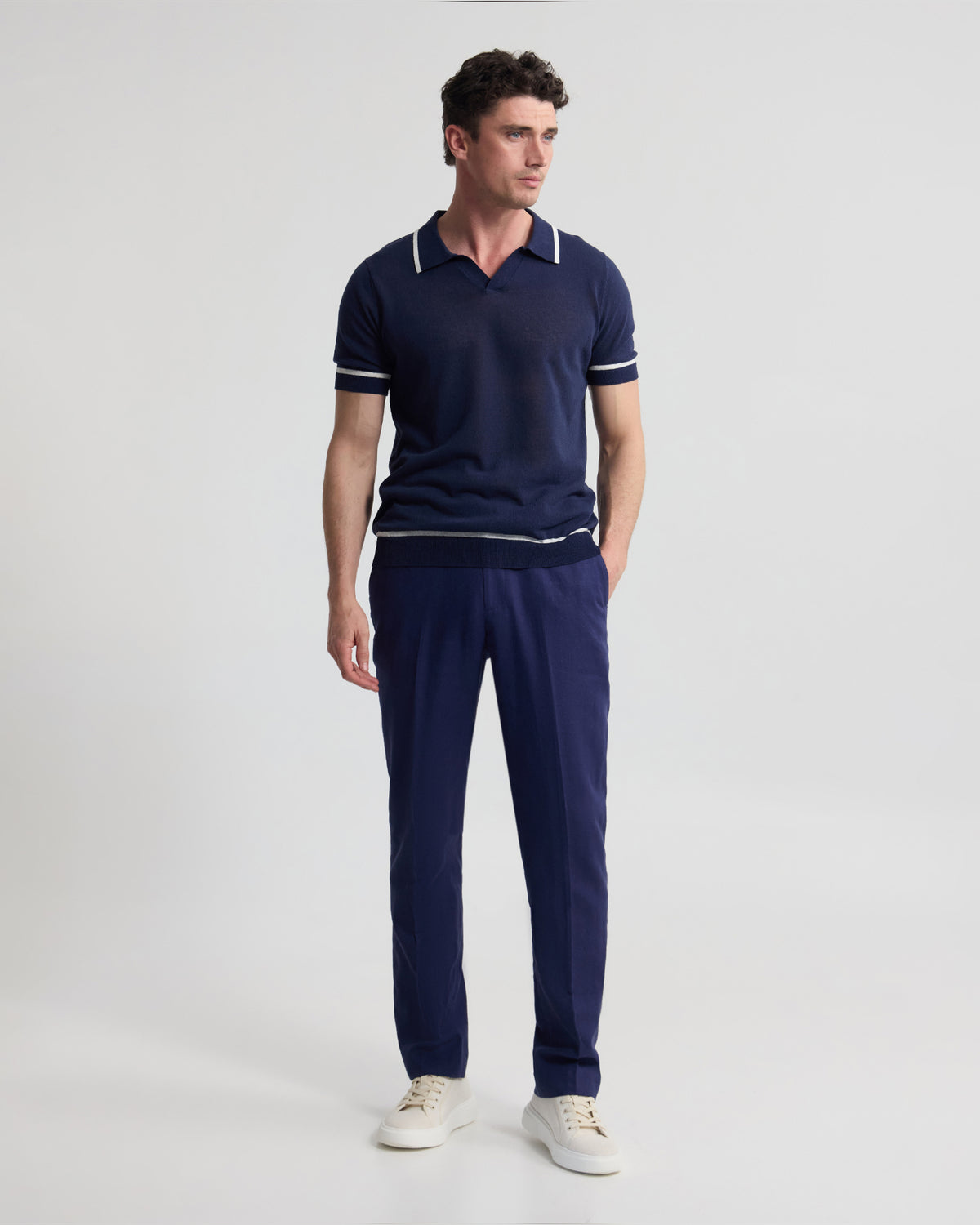 Vito Linen Polo With Tipping MENS KNITWEAR