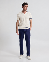 Vito Linen Blend Polo With Tipping