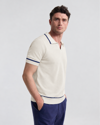 Vito Linen Blend Polo With Tipping