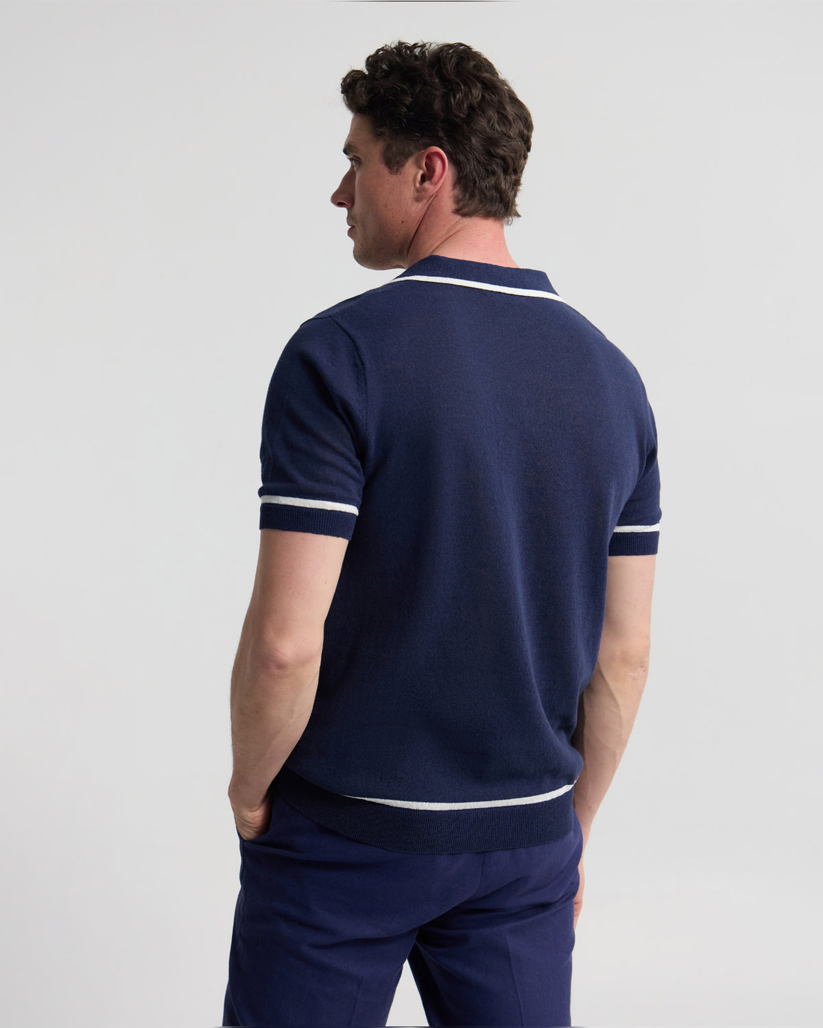 Vito Linen Polo With Tipping MENS KNITWEAR