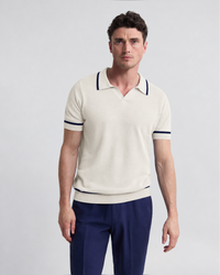 Vito Linen Blend Polo With Tipping