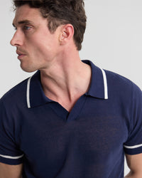 Vito Linen Polo With Tipping MENS KNITWEAR