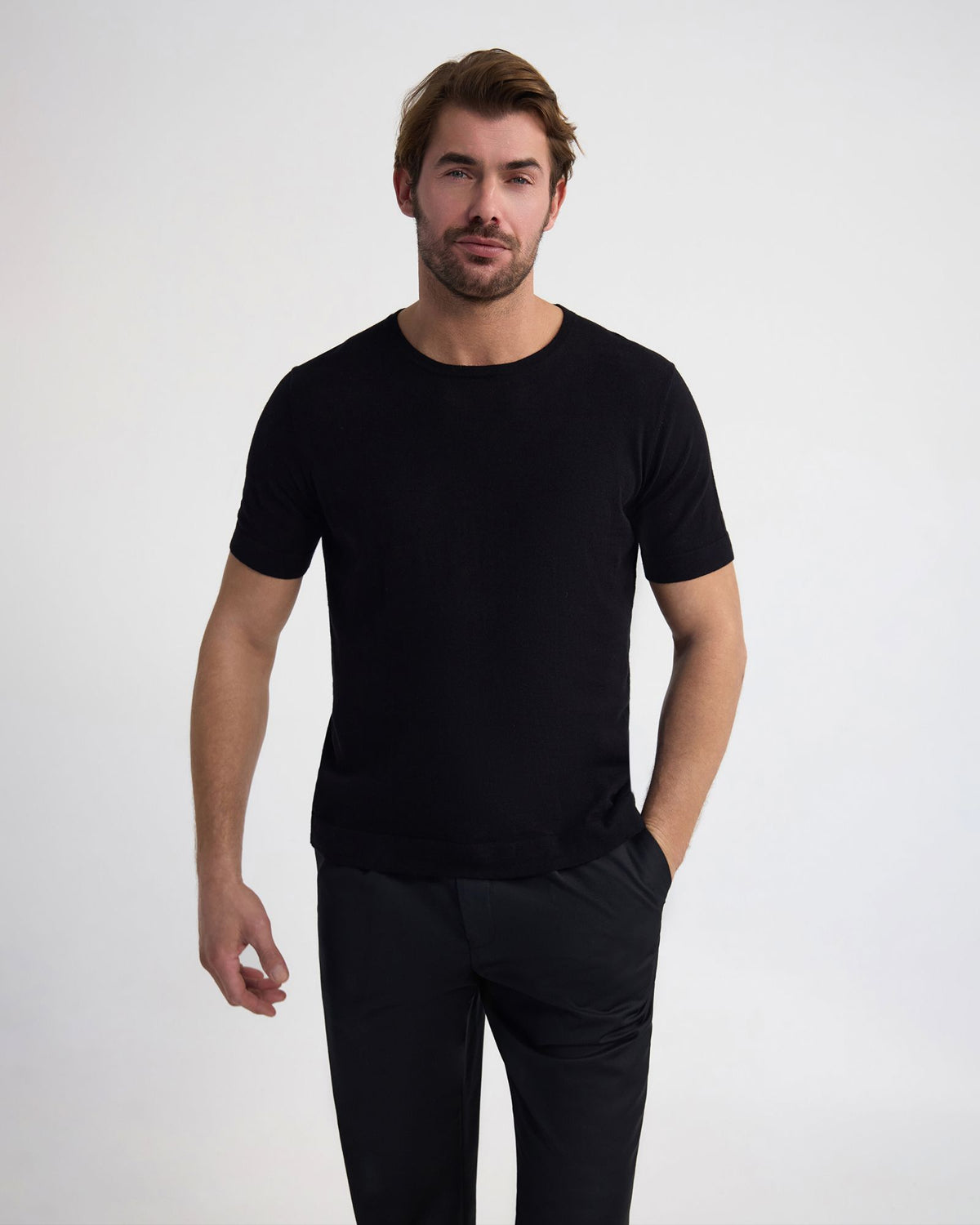 Theodore Crew Neck Knitted T-Shirt MENS KNITWEAR