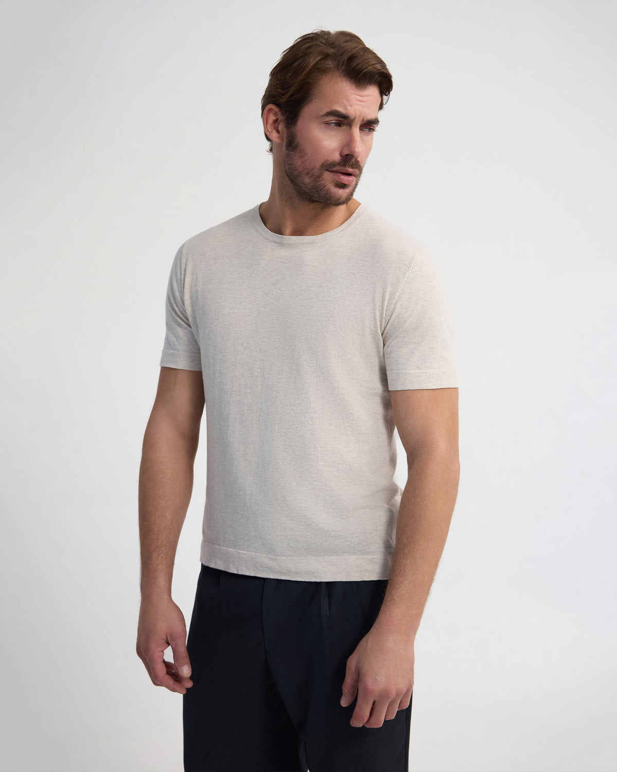 Theodore Crew Neck Knitted T-Shirt MENS KNITWEAR