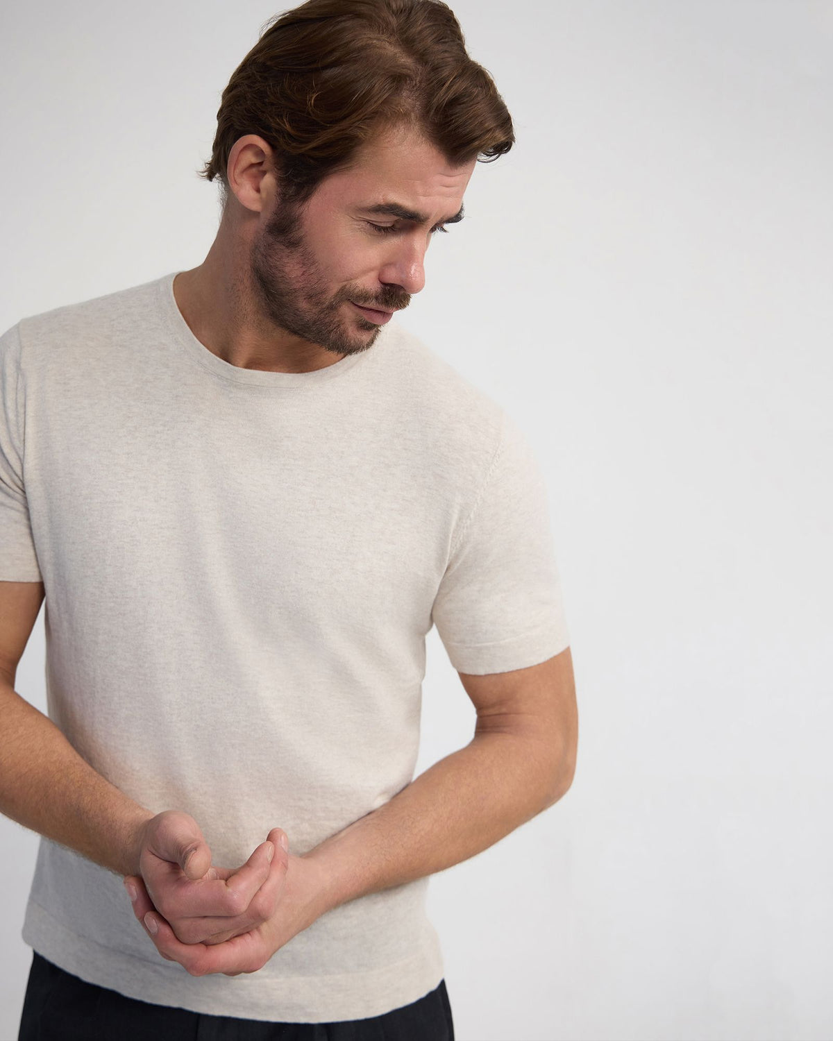 Theodore Crew Neck Knitted T-Shirt MENS KNITWEAR