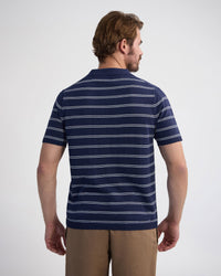 Basey Linen Blend Striped Polo MENS KNITWEAR