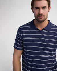Basey Linen Blend Striped Polo MENS KNITWEAR