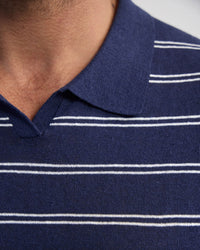 Basey Linen Blend Striped Polo MENS KNITWEAR