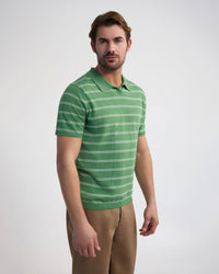 Basey Linen Blend Striped Polo MENS KNITWEAR