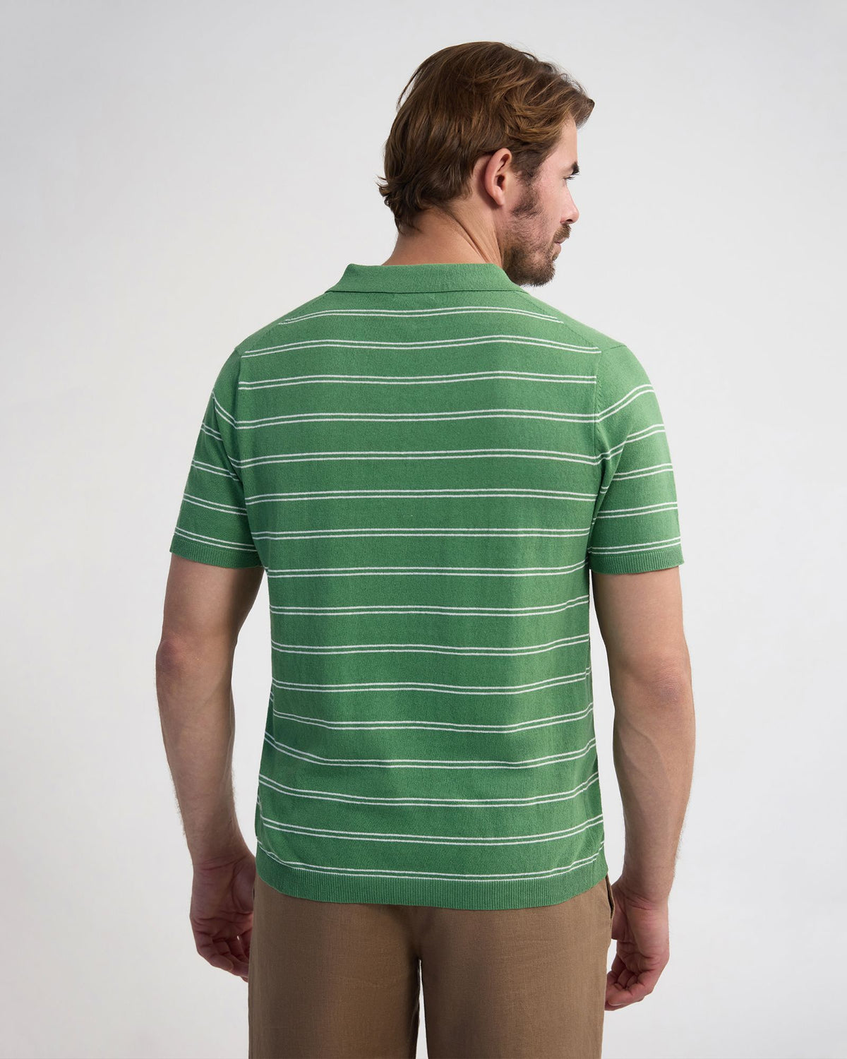 Basey Linen Blend Striped Polo MENS KNITWEAR