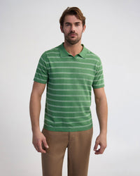 Basey Linen Blend Striped Polo MENS KNITWEAR