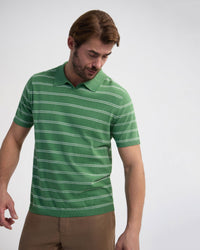 Basey Linen Blend Striped Polo MENS KNITWEAR