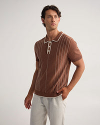 Roman Piping Trim Knitted Polo MENS KNITWEAR