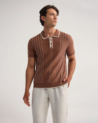 Roman Piping Trim Knitted Polo MENS KNITWEAR