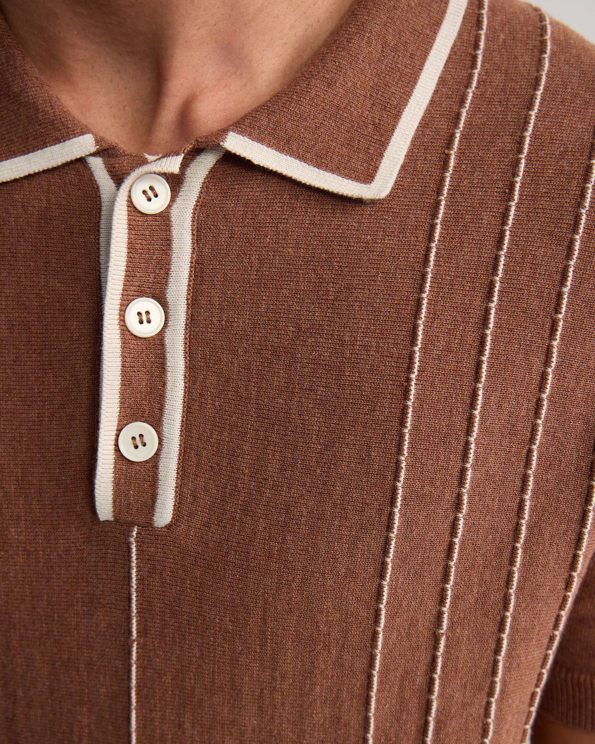 Roman Piping Trim Knitted Polo MENS KNITWEAR