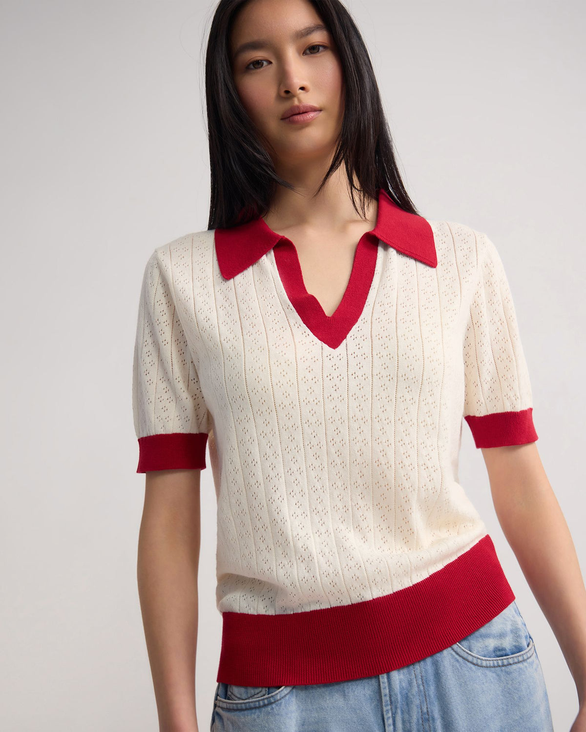 Aimee Pointelle Polo