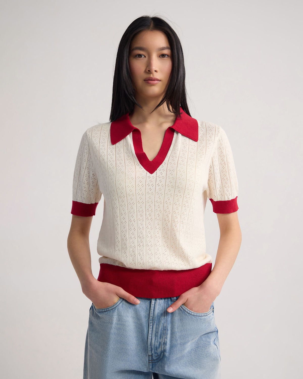 Aimee Pointelle Polo