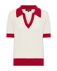 Aimee Pointelle Polo WOMENS KNITWEAR