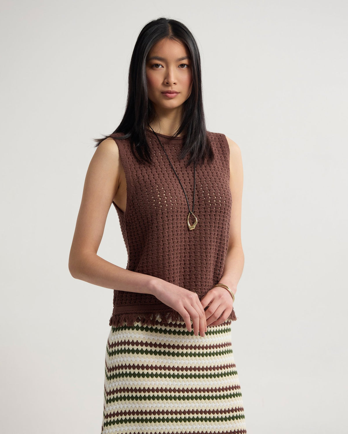 Lily Knitted Fringe Tank
