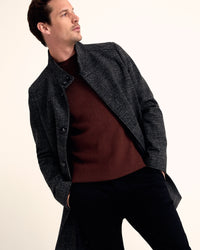 DUNBAR WOOL RICH CHECK OVERCOAT MENS JACKETS AND COATS