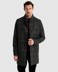DUNBAR WOOL RICH CHECK OVERCOAT MENS JACKETS AND COATS
