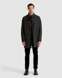 DUNBAR WOOL RICH CHECK OVERCOAT MENS JACKETS AND COATS