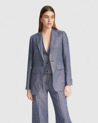 LOLA PINSTRIPE LINE JACKET WOMENS SUITS JKTS COATS