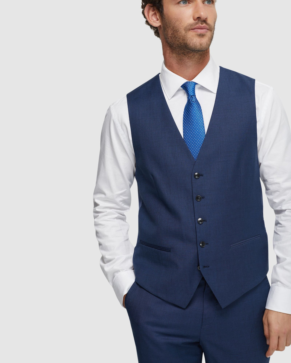 Light Blue Check Waistcoat | Mens Blue Suits THREADPEPPER – Threadpepper