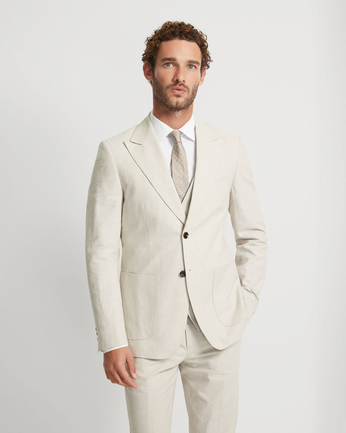 Byron Linen Blend Peak Lapel Jacket – Oxford Shop