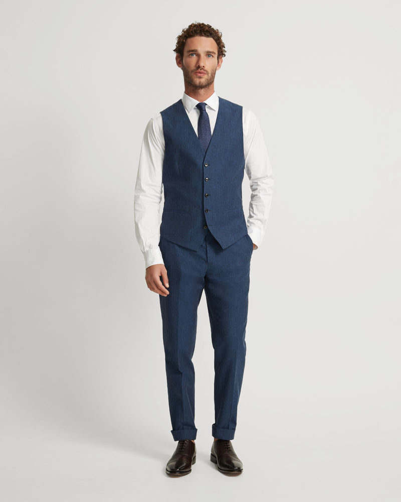 BUTTERWORTH LINEN BLEND WAISTCOAT MENS JACKETS AND COATS