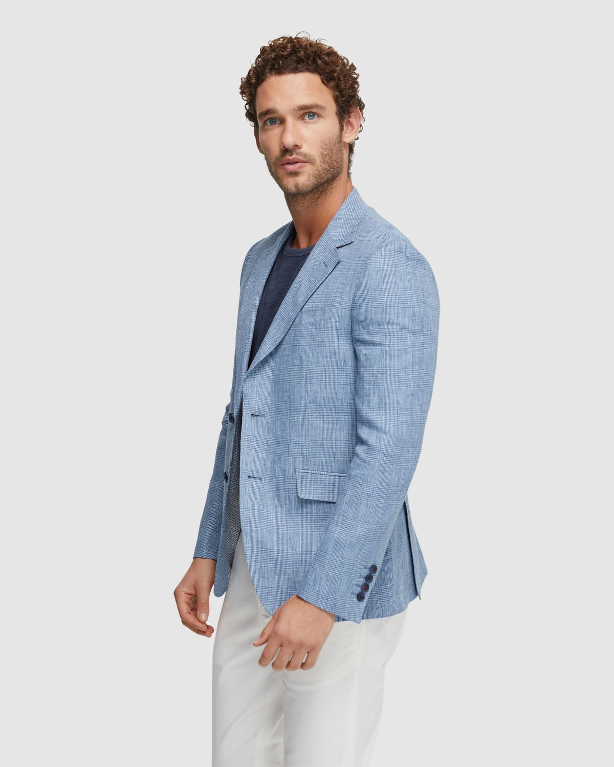 Blake Linen Check Blazer – Oxford Shop - Main Image