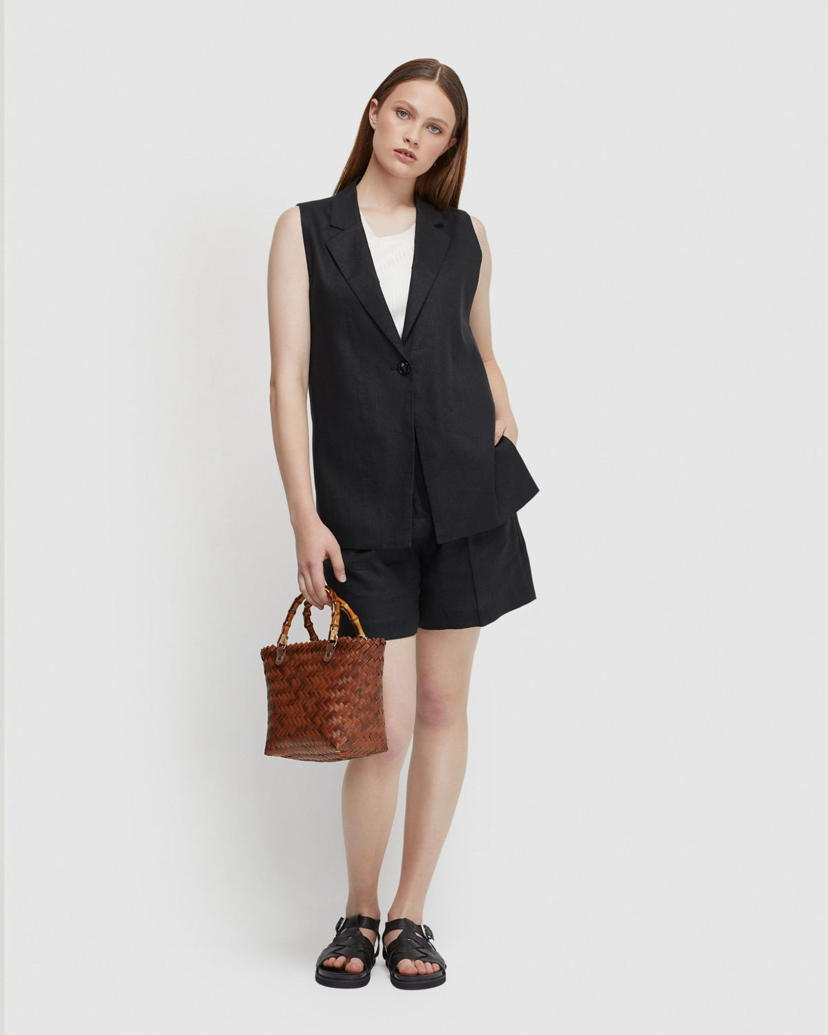 SASHA LINEN SHORTS WOMENS PANTS