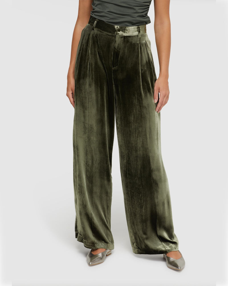 STELLA SILKY VELVET PANTS WOMENS PANTS