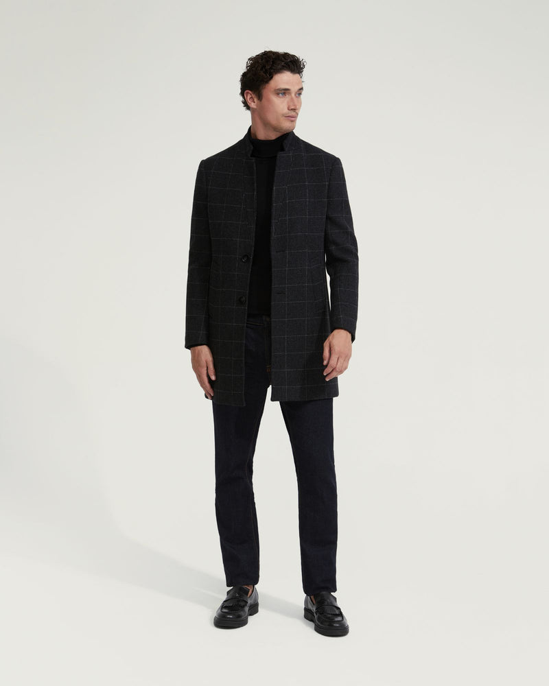 AUSTIN WOOL RICH CHECKED OVERCOAT - AVAILABLE ~ 1-2 weeks MENS JACKETS AND COATS