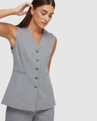 ALICE PINSTRIPE SUIT WAISTCOAT WOMENS SUITS JKTS COATS