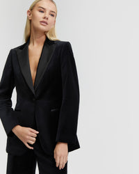 TRIXIE VELVET TUXEDO JACKET - AVAILABLE ~ 1-2 weeks WOMENS SUITS JKTS COATS