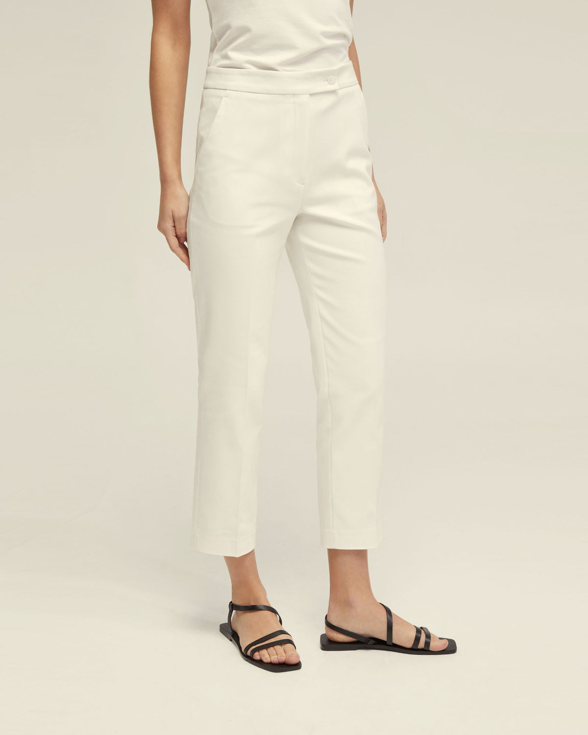 HOLLY COTTON BLEND CROP LEG PANTS WOMENS PANTS