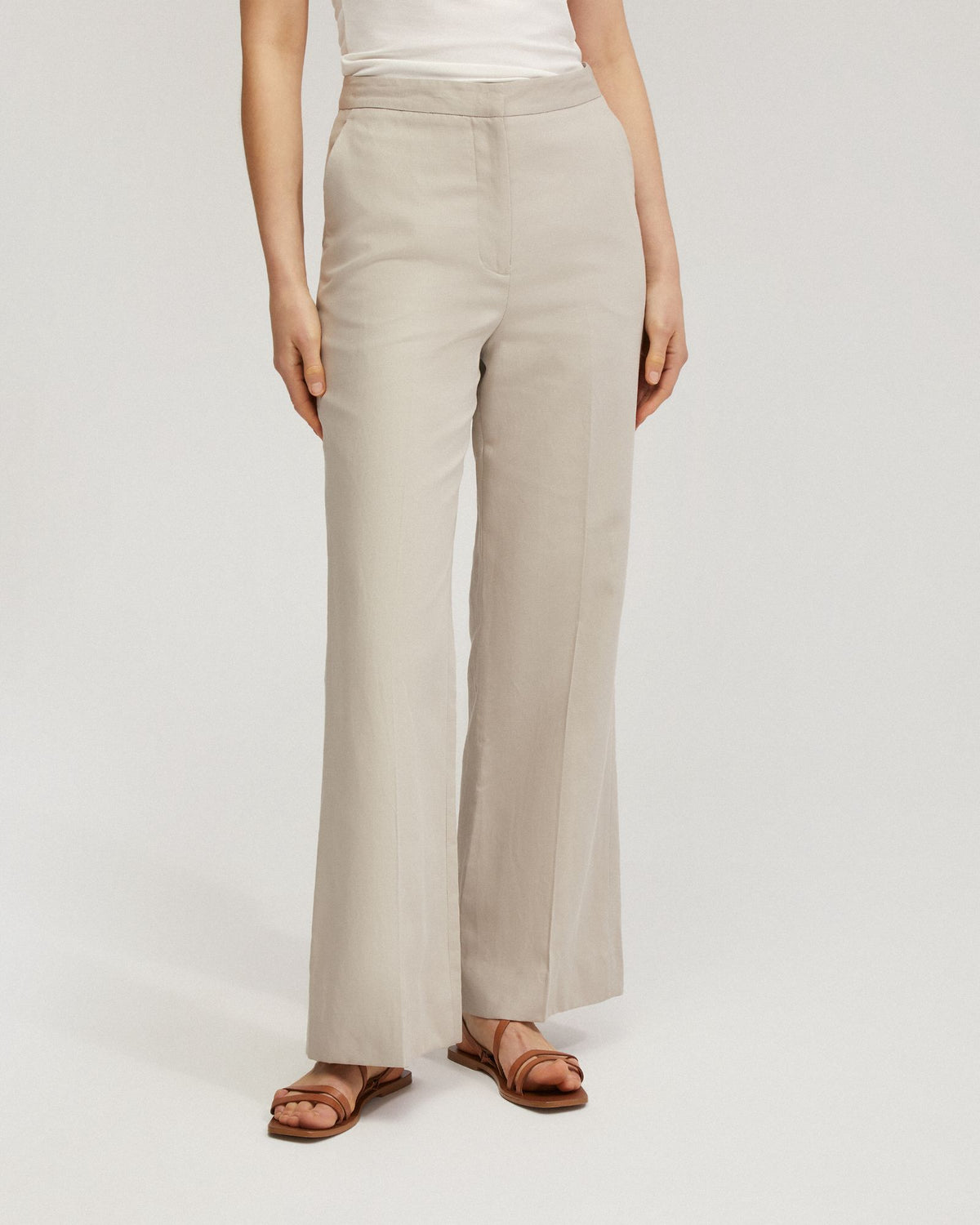 Lauren Linen Blend Wide Leg Pants – Oxford Shop