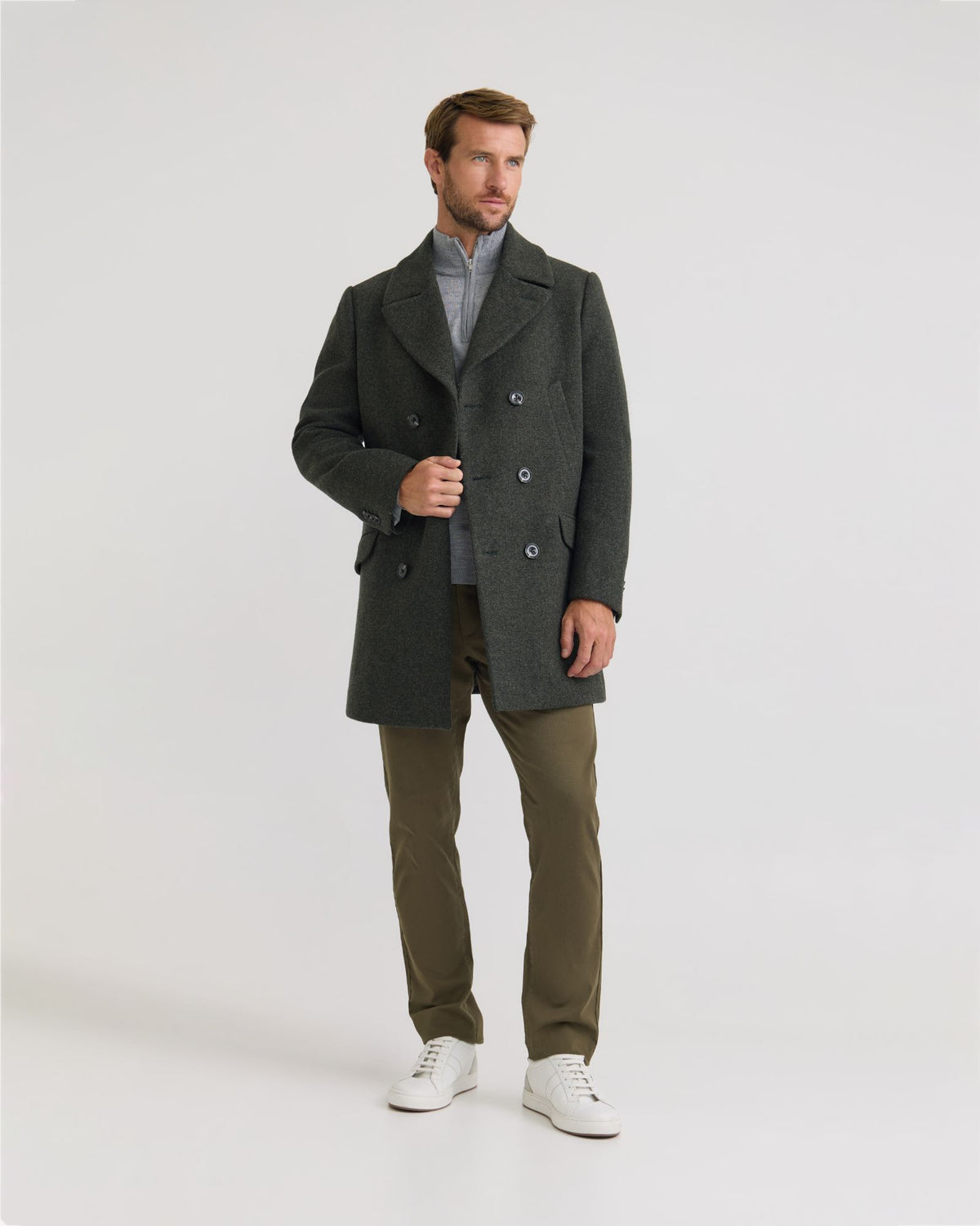 Mason Herringbone Wool Coat MENS JACKETS AND COATS