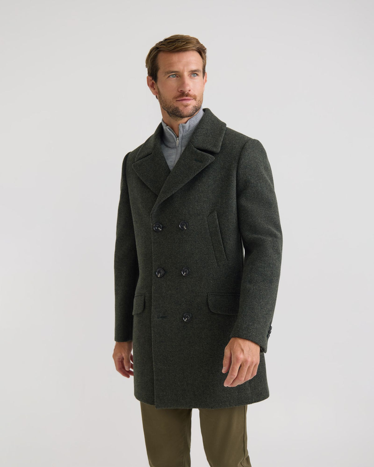 Mason Herringbone Wool Coat MENS JACKETS AND COATS