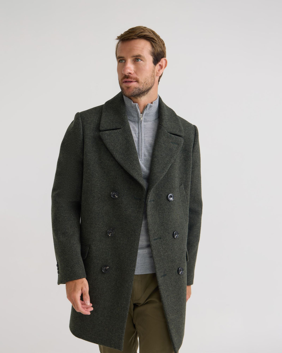 Mason Herringbone Wool Coat MENS JACKETS AND COATS